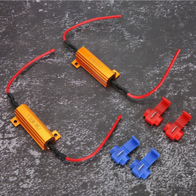 2Pcs 50W 8ohm Wirewound Load Resistor Decoder Fix LED Bulbs Hyper Flash Turn Signal Blinker