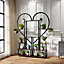2Pcs 6 Tier Brown Rustic Half Heart Shaped Plant Stand Display Shelf with 4 Casters H 109cm