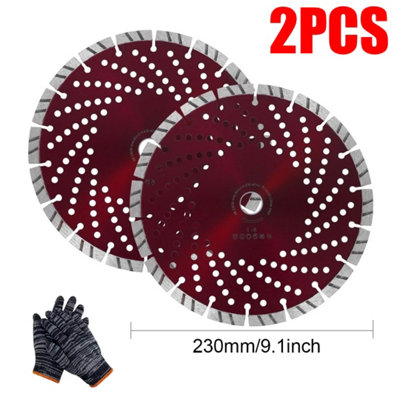 2PCS 9 Inch 230mm Diamond Cutting Disc Stone Masonry Hard Brick Tile ...