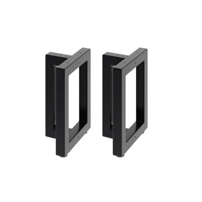 2pcs Black Metal Industrial Table Legs Furniture Legs,W30cm x H40cm