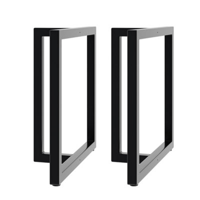 2pcs Black Metal Industrial Table Legs Furniture Legs W75cm x H71cm