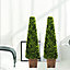 2pcs Boxwood Tree Artificial Topiary Tree Plant Fake Indoor Outdoor Plant H 120 cm