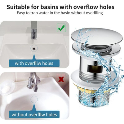 2pcs Copper Pop up Sink Drain, Floor Sink Plug, Universal Sink Plug ...