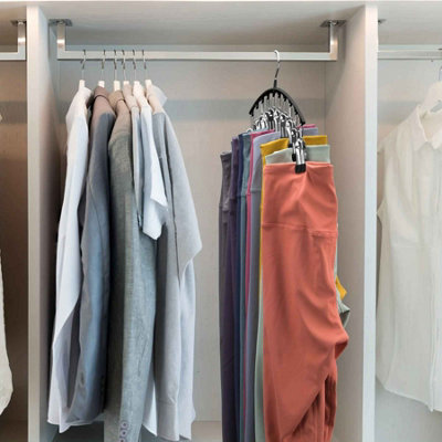 Organizer girevole per leggings per armadio, appendiabiti con clip