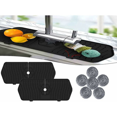2pcs faucet mat, antidrip mat, faucet water catch mat, send 6pcs ...
