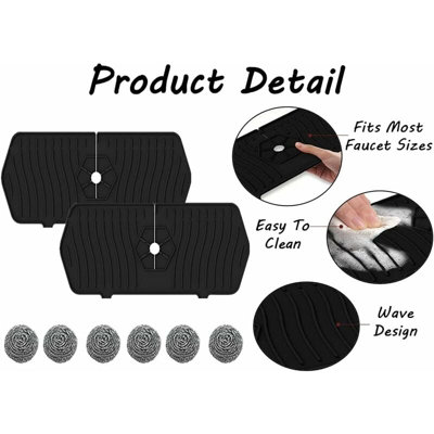 2pcs faucet mat, antidrip mat, faucet water catch mat, send 6pcs ...