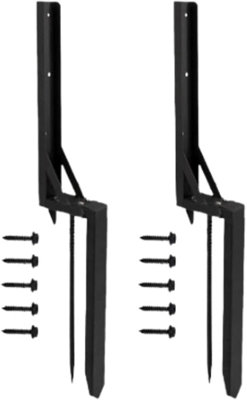 2pcs Fence Post Repair Kit Heavy Duty Anchor Ground Spikes with Fixings ...