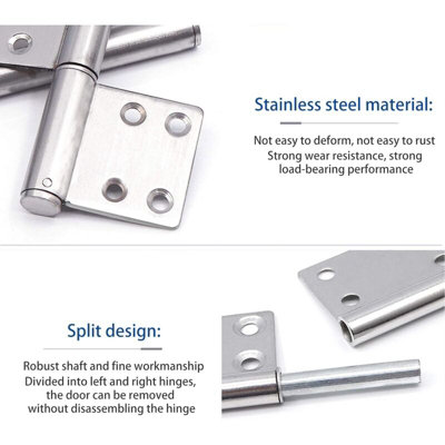 2Pcs Flag Hinge Stainless Steel Removable Door Hinges 360 ...