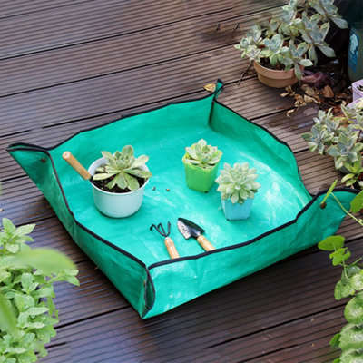 2Pcs Green Waterproof Square Thickened Plant Repotting Mats