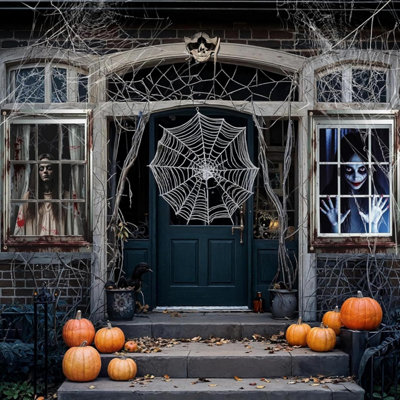 2pcs Halloween Decorations Window Outdoor Realistic 120 X 80 Cm Bloody ...