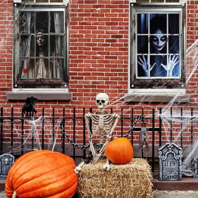 2pcs Halloween Decorations Window Outdoor Realistic 120 X 80 Cm Bloody ...