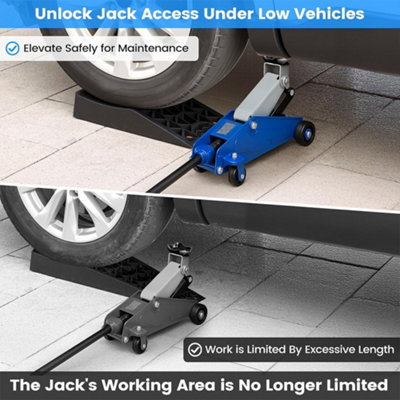 2PCS Heavy Duty Black Low Vehicle Service Car Van Ramps 2.5T+2.5T 5T ...
