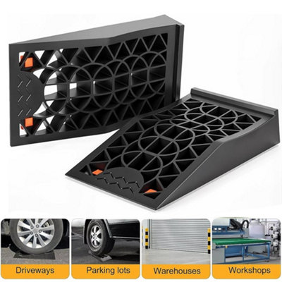 2PCS Heavy Duty Black Low Vehicle Service Car Van Ramps 2.5T+2.5T 5T ...