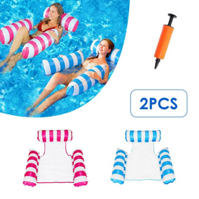 2pcs Inflatable Water Hammock in Pool Lounger Float with Mesh