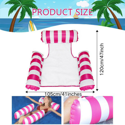 2pcs Inflatable Water Hammock 4 in 1 Pool Lounger Float with Mesh for ...