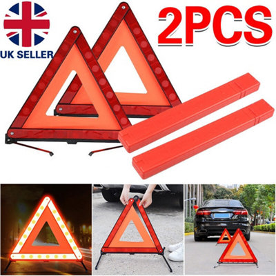 2Pcs Large Reflective Car Emergency Warning Triangle
