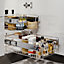 2Pcs Metal Sliding Kitchen Cabinet Pull Out Wire Basket Cupboard Drawer Organizer W 300mm
