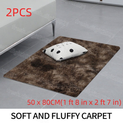 2PCS Non Slip Shaggy Rugs Super Soft Fluffy Floor Carpet Mats Bedroom Living Room Price Comparisons | Compare The Build
