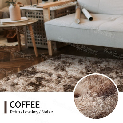 2PCS Non Slip Shaggy Rugs Super Soft Fluffy Floor Carpet Mats Bedroom Living Room - 3