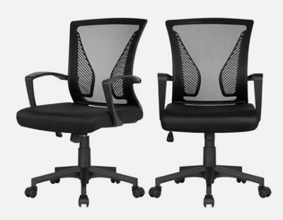 2pcs Office Chair Computer Swivel Chair Task Chair w Back Support ...