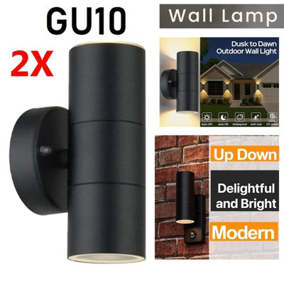 2Pcs Outside Up and Down Wall Lights, IP44 Waterproof Up Down Mains ...