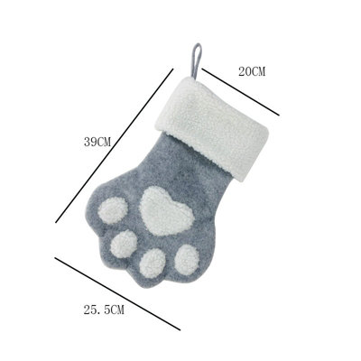 2Pcs Pet Christmas Stocking, for Dogs Cats Pets, Paw Shape Xmas ...