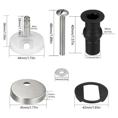 2pcs Quick Release Toilet Seat Fixings For Top Pin Type Hinges Connectors Fittings