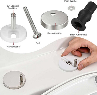2pcs Quick Release Toilet Seat Fixings For Top Pin Type Hinges Connectors Fittings - 4