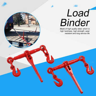 2Pcs Ratchet Load Binder with Chain Hook-1/4 to 5/16 Tie Down Rigging Tools