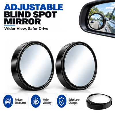 2Pcs Rotatable Blind Spot Mirror for Car, HD Crystal Glass Convex Wing ...