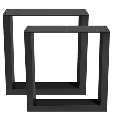 2PCS/Set Black Industrial Metal Square Shape Table Legs Desk Bench ...