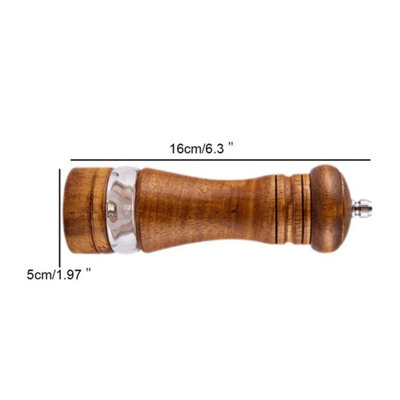 2Pcs/Set Oak Wooden Pepper Grinder Salt Spice Herb Mill Refillable Manual