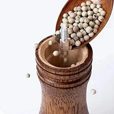 2Pcs/Set Oak Wooden Pepper Grinder Salt Spice Herb Mill Refillable Manual