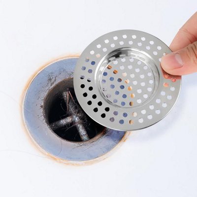 2pcs Metal Sink Strainer Bathtub Drain Hole Hair Catcher Drain Hole Filter Trap by Living Sense