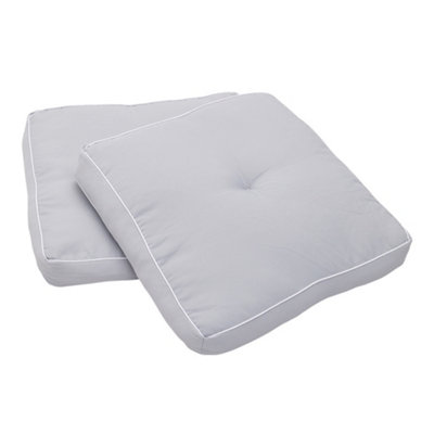 2Pcs Soft Outdoor Patio Garden Cushion Seat Pad Light Grey 50cm x 50cm