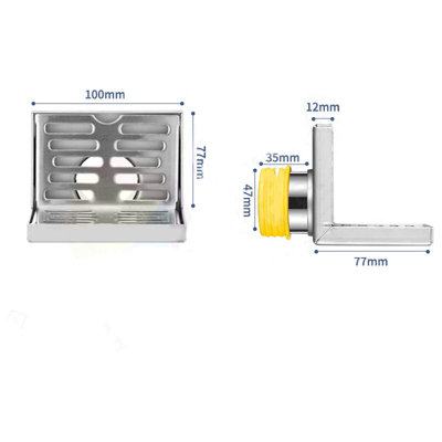 2pcs Stainless Steel L Shaped Corner Floor Drain 10cm Side Drain Wear ...