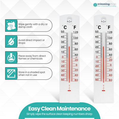 2pcs Thermometer, Room & Wall Thermometer Large Display Accurate ...