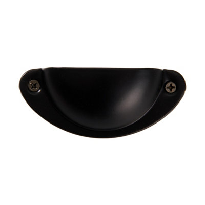 2PCS Timeless Shell Cup Furniture Handles Vintage Black Finish