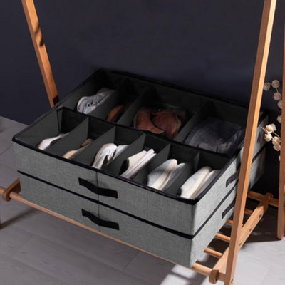 2Pcs Under Bed Storage Organizers Toy Organizers and Underbed Shoes Closet Storage Solution