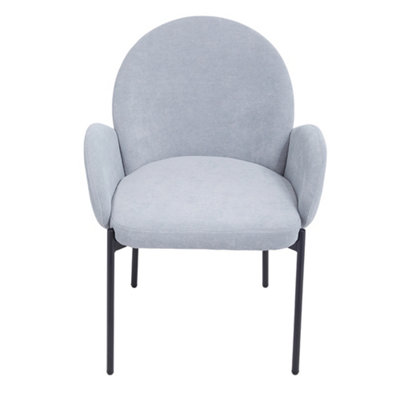 2Pcs Upholstered Dining Chairs with Armrest in Grey for Living Room,Office,Bedroom