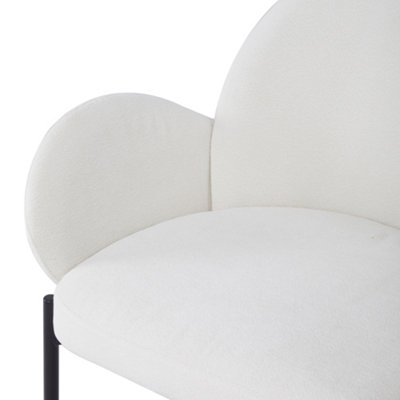 2Pcs Upholstered Dining Chairs with Armrest in White for Living Room,Office,Bedroom