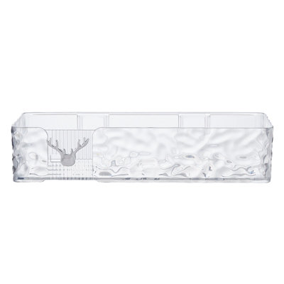 2Pcs Wall Mounted Rectangular Plastic Shower Caddy Transparent