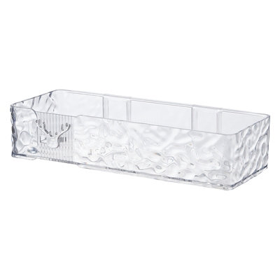 2Pcs Wall Mounted Rectangular Plastic Shower Caddy Transparent