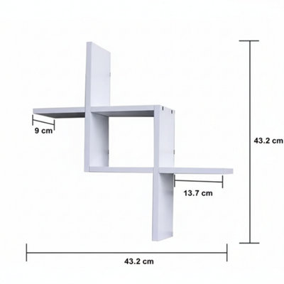 2pcs Wall Mounted X Shape Display Shelf Organizer Rack