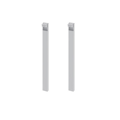 2Pcs White Coated Folding Metal Table Legs 73cm H
