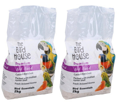 2PK 2kg Premium Parrot Bird Sand Calcium & Minerals Aid Digestion Cage ...