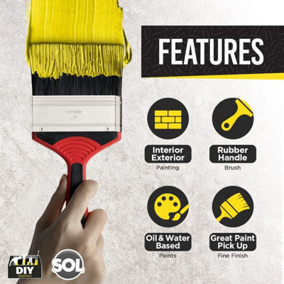 2pk 4 Inch Paint Brushes for Interior & Exterior Painting, Large Paint Brush, Ideal As Fence Paint Brushes