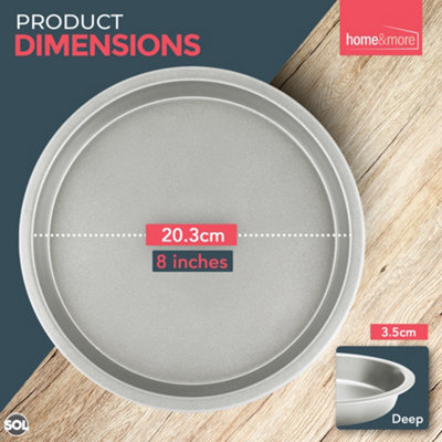 2pk 8 Inch Cake Tin Durable Stainless Steel Round Cake Tins for Baking 8 Inch Round 20cm Cake Tins for Home and Commercial Use