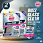 2pk Buzz Glass Cloth with Germ Shield Streak-Free Glass Cleaning Cloth, Microfibre Glasses Cleaner Cloth, Unique Texture