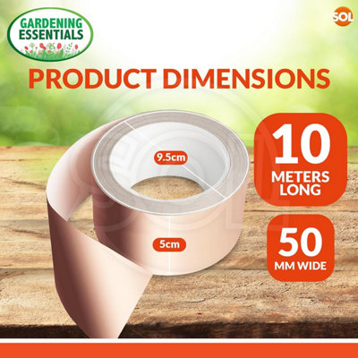 2pk Copper Slug Tape 10m x 50mm Wide Copper Tape Slug Repellent